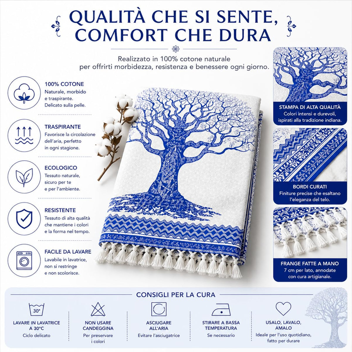 Ali Brothers Telo Mare Grande, cotone 210x230 cm+7cm frange| Telo Spiaggia antisabbia | Asciugamano Mare Fouta, frange e angoli - Pareo Donna Uomo Ragazzi | Pic Nic Beach Towel Coperta, lungo leggero