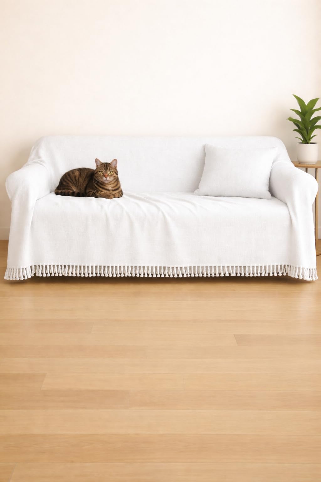 Telo Copritutto 100% Cotone Made in India 210x240 cm + Frange 7 cm – Copridivano Universale, Copriletto Matrimoniale, Coprimuro Boho, Telo Parete, Coperta Estiva Leggera, Telo Arredo Multiuso