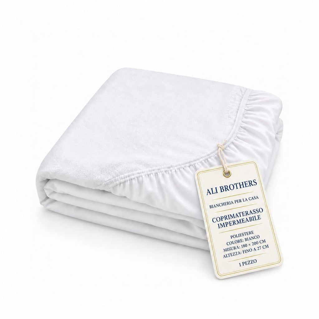 Coprimaterasso Impermeabile – Protezione Per Materasso-Traspirante, Antiacaro – Protezione Letto Lavabile, Top in Spugna Morbida, Vestibilità con Angoli Elasticizzati