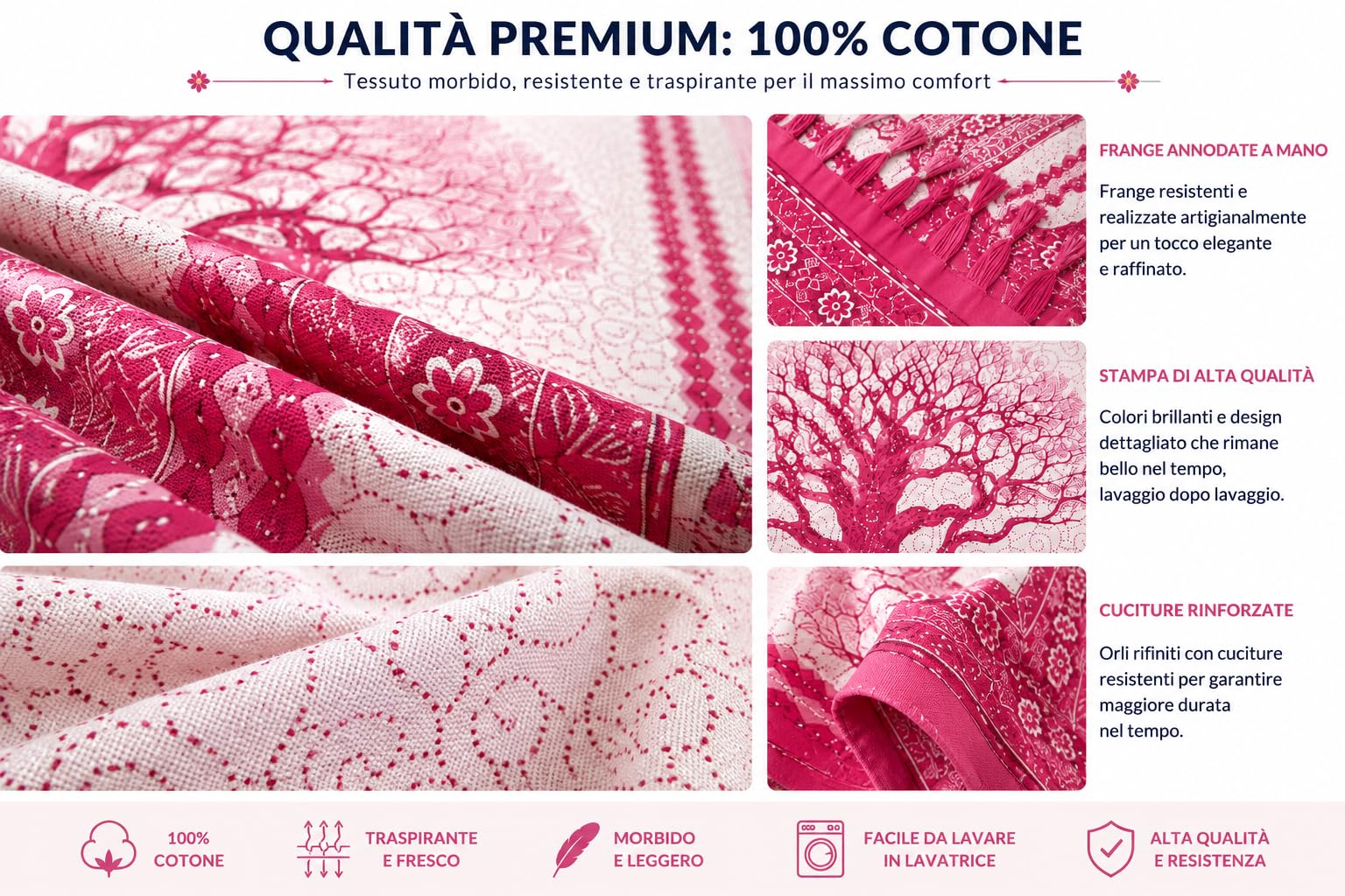 Ali Brothers Telo Mare Grande, cotone 210x230 cm+7cm frange| Telo Spiaggia antisabbia | Asciugamano Mare Fouta, frange e angoli - Pareo Donna Uomo Ragazzi | Pic Nic Beach Towel Coperta, lungo leggero
