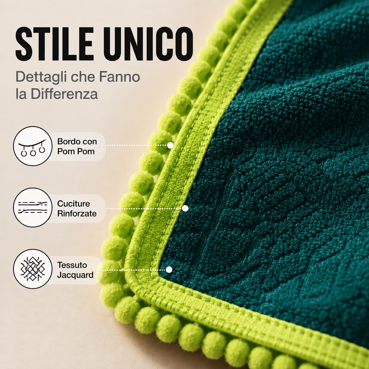 Ali Brothers Telo Mare 90x160 cm in Spugna Jacquard 100% Cotone-Morbido e assorbente, ideale per spiaggia, piscina, bagno e coprilettino da mare.