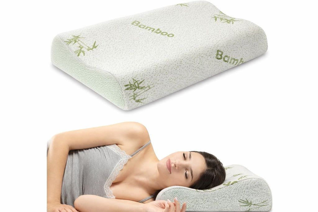 Ali Brothers Cuscino in Memory Foam | Ergonomico e Traspirante | Supporto Ottimale per Collo e Cervicale, Adatto a Tutte le Posizioni del Sonno | Fodera Ipoallergenica in Argento Naturale