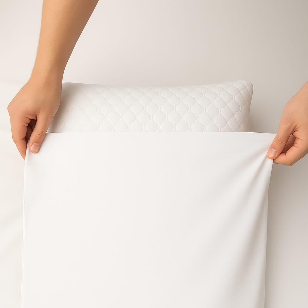 Set 2 Federe Cuscino 50x80 cm – 100% Cotone Morbido e Traspirante – Antipiega, Antiacaro, Lavabili – Naturale per Letto Singolo o Matrimoniale"