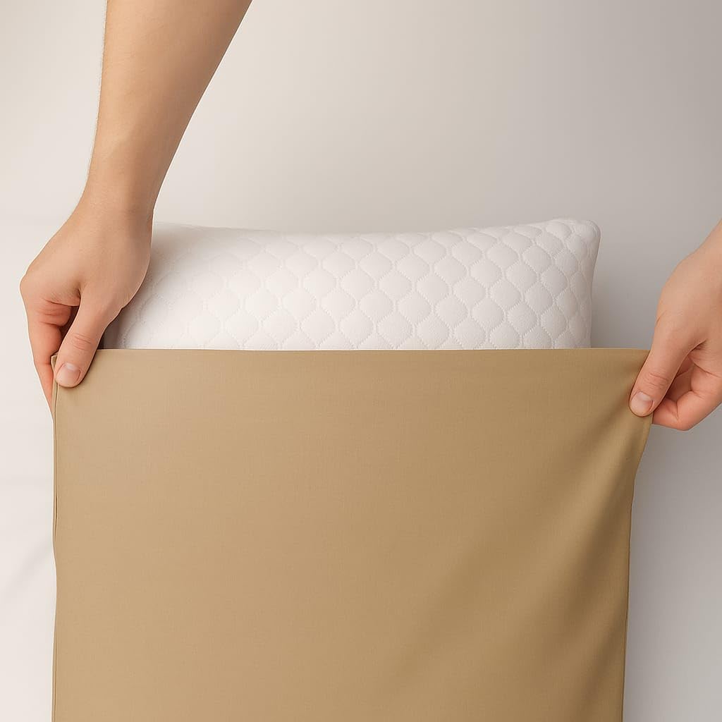 Set 2 Federe Cuscino 50x80 cm – 100% Cotone Morbido e Traspirante – Antipiega, Antiacaro, Lavabili – Naturale per Letto Singolo o Matrimoniale"