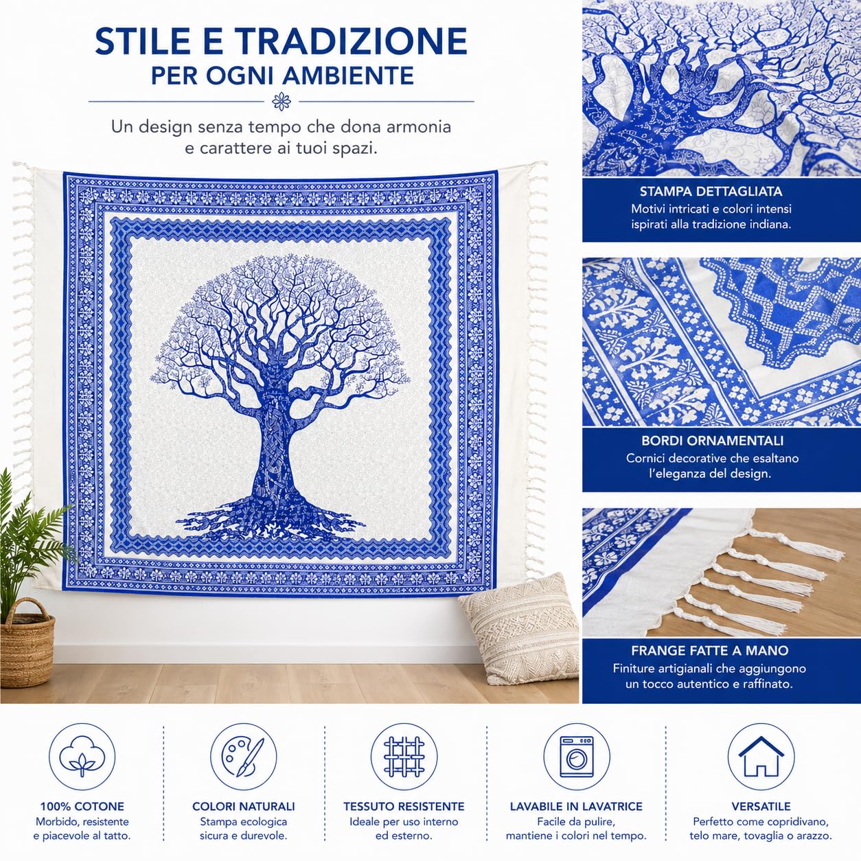 Ali Brothers Telo Mare Grande, cotone 210x230 cm+7cm frange| Telo Spiaggia antisabbia | Asciugamano Mare Fouta, frange e angoli - Pareo Donna Uomo Ragazzi | Pic Nic Beach Towel Coperta, lungo leggero