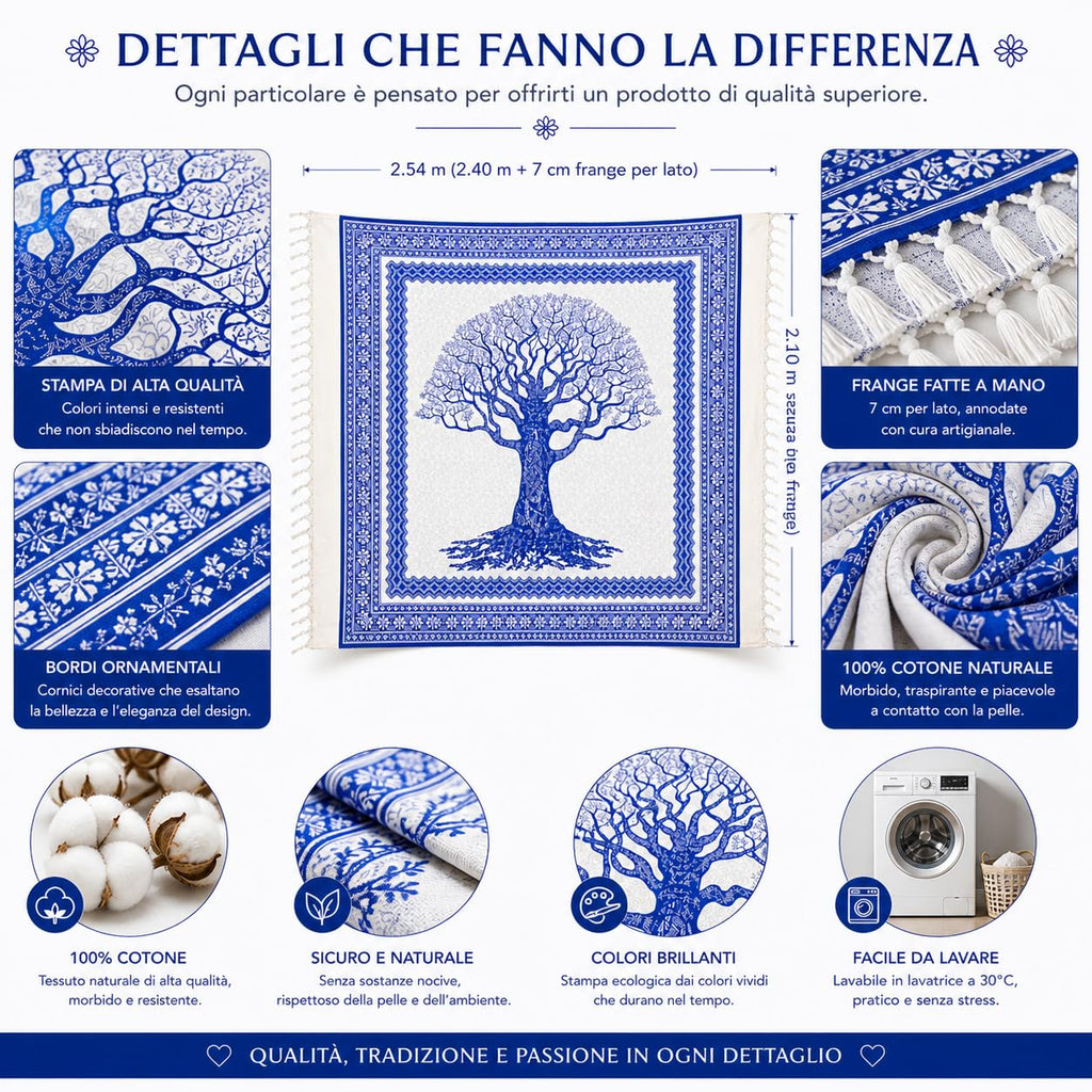 Ali Brothers Telo Mare Grande, cotone 210x230 cm+7cm frange| Telo Spiaggia antisabbia | Asciugamano Mare Fouta, frange e angoli - Pareo Donna Uomo Ragazzi | Pic Nic Beach Towel Coperta, lungo leggero