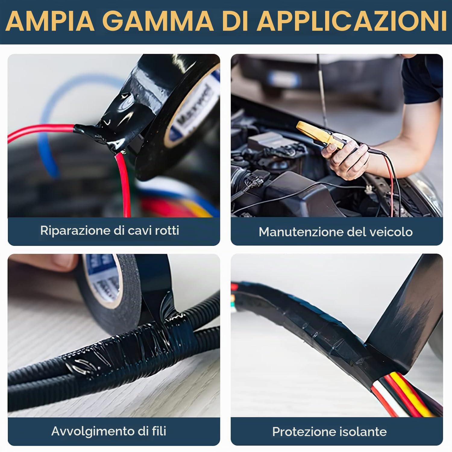 Ali Brothers Nastro isolante da 1.9 cm x 18.3 m, 3 unità, confezione da 1, nero, ottimo per attività e riparazioni domestiche di fai da te, elettriche, automobilistiche e di attrezzature