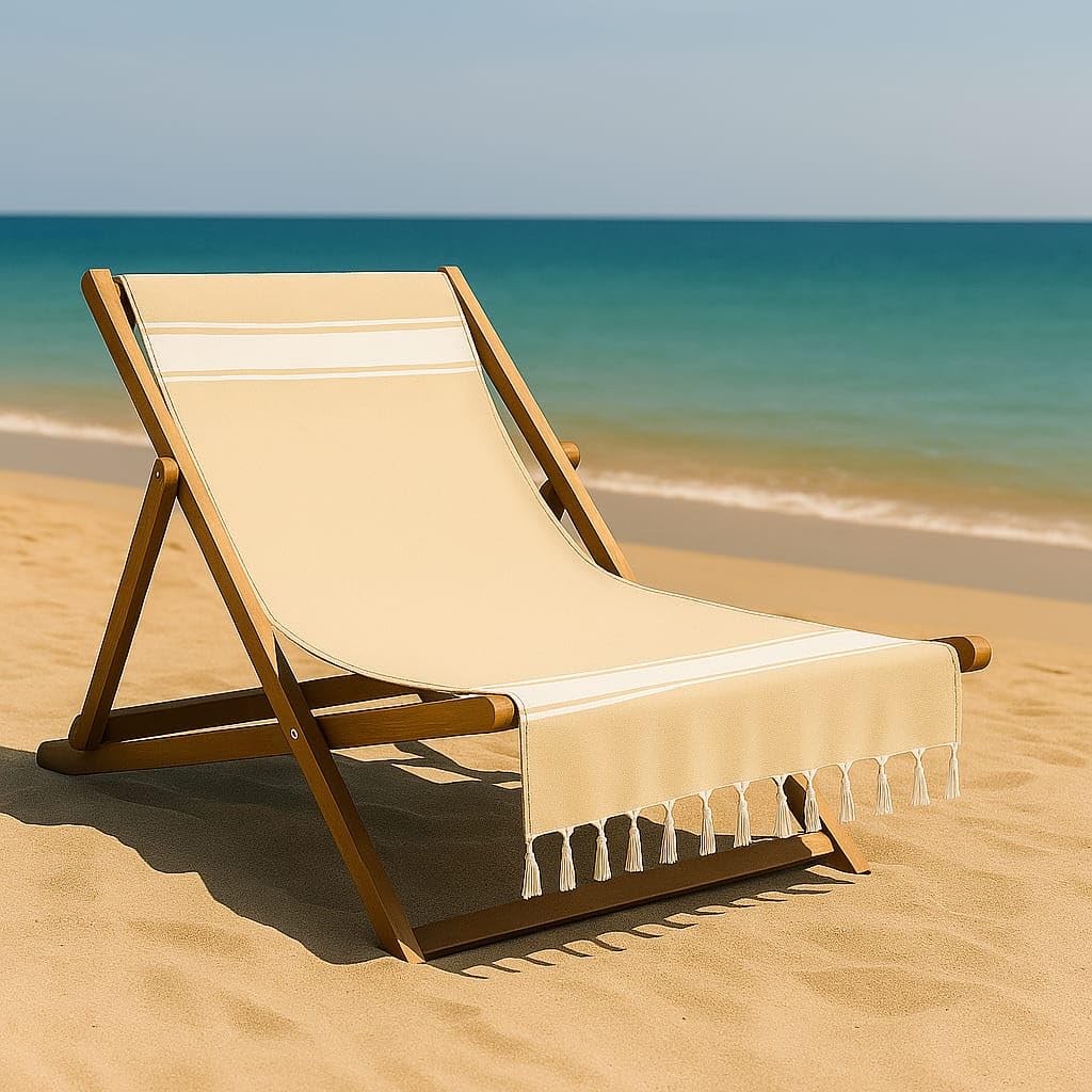 Ali Brothers Telo Mare Grande 90x170cm 100% Cotone – Asciugamano da Spiaggia con Frange – Antisabbia, Leggero, Assorbente e Compatto – Fouta per Hammam, Sauna, Viaggio, Piscina, Yoga, Campeggio,