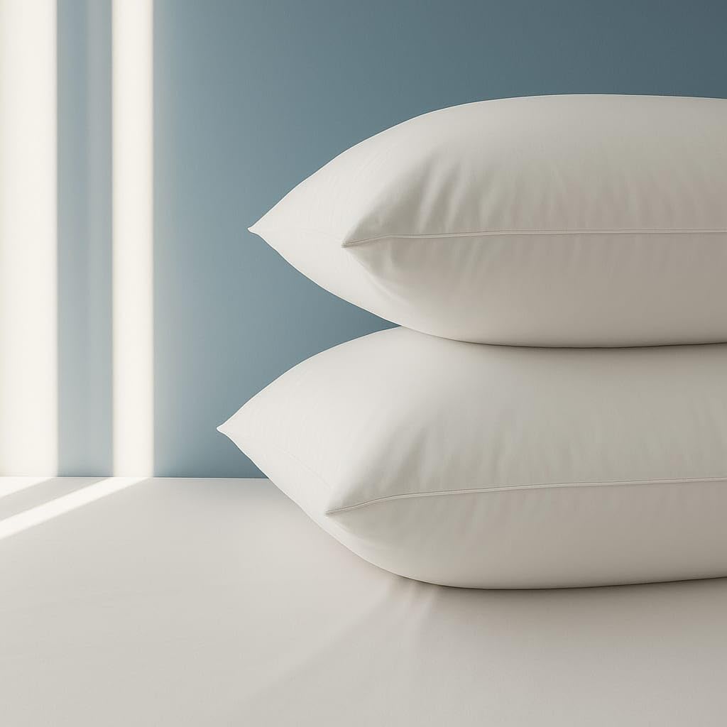 Set 2 Federe Cuscino 50x80 cm – 100% Cotone Morbido e Traspirante – Antipiega, Antiacaro, Lavabili – Naturale per Letto Singolo o Matrimoniale"