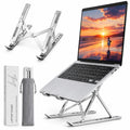 Ali Brothers Supporto per Laptop in Alluminio, Pieghevole e Portatile, Regolabile a 7 Livelli, Antiscivolo, Grigio, Finitura Metallica Anodizzata