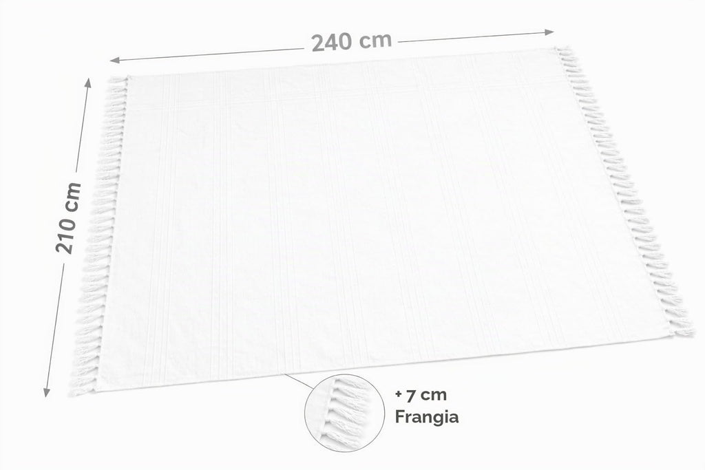 Telo Copritutto 100% Cotone Made in India 210x240 cm + Frange 7 cm – Copridivano Universale, Copriletto Matrimoniale, Coprimuro Boho, Telo Parete, Coperta Estiva Leggera, Telo Arredo Multiuso