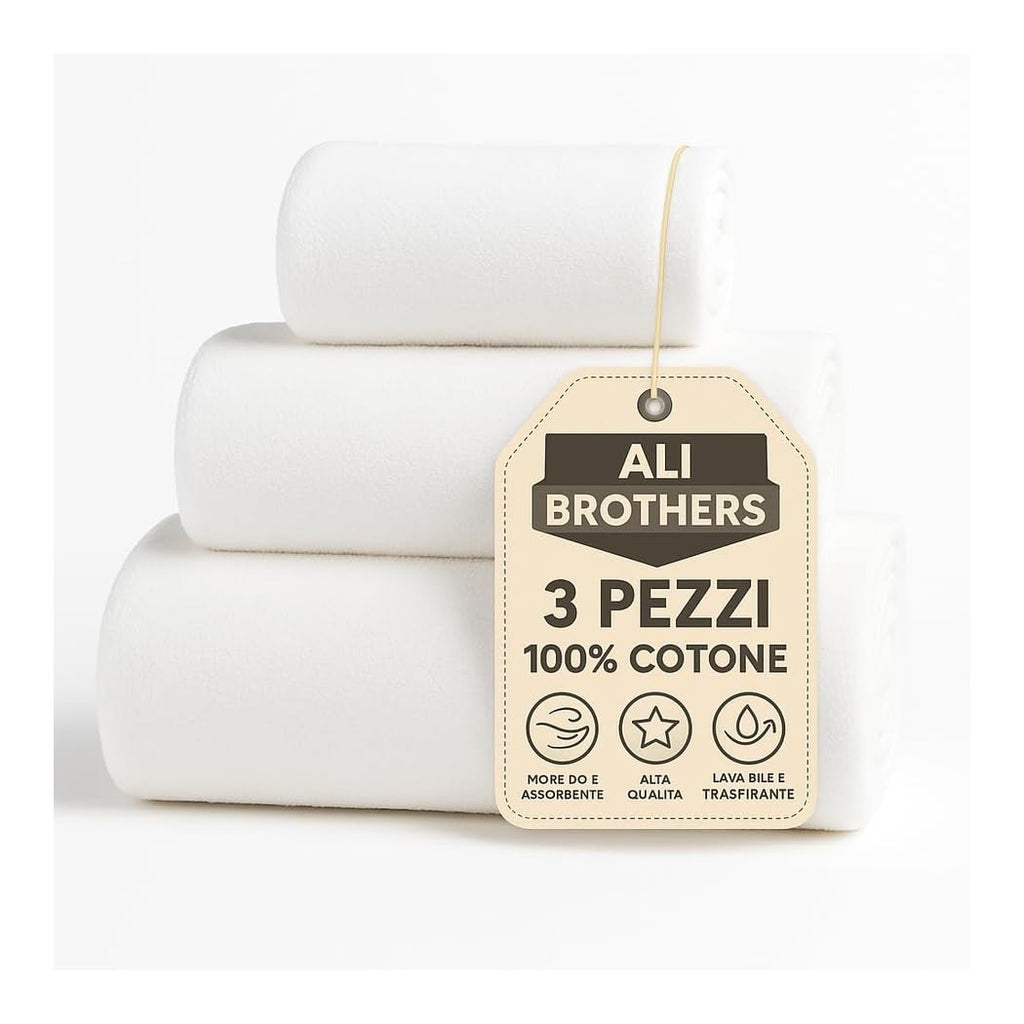 Ali Brothers Telo Doccia Grande 100x160 cm – 100% Cotone Morbido e Assorbente – Asciugamano Bagno Unisex – Lavabile, Spugna Alta Qualità, Uso Quotidiano o Spa