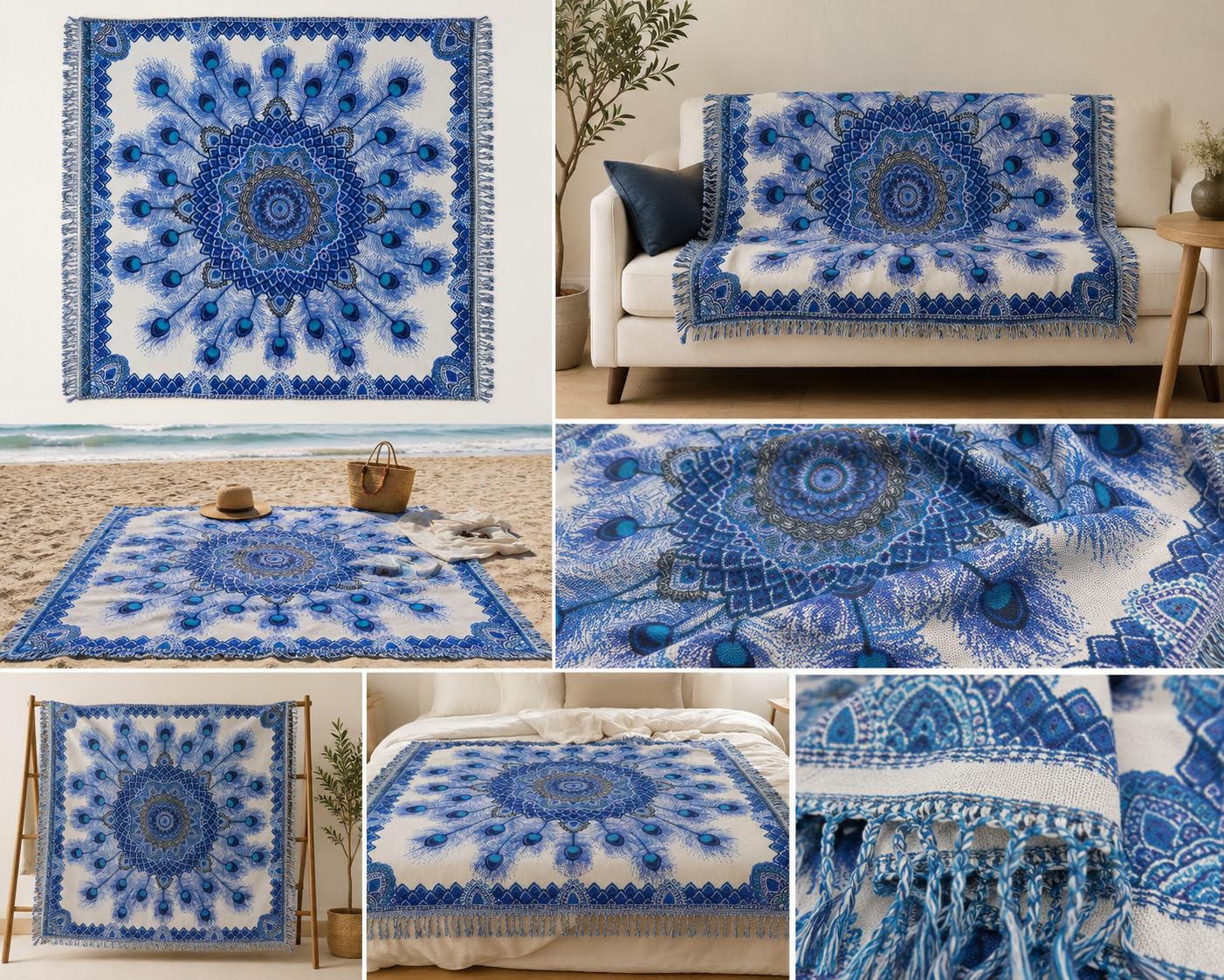 Ali Brothers Telo Mare Grande, cotone 210x230 cm+7cm frange| Telo Spiaggia antisabbia | Asciugamano Mare Fouta, frange e angoli - Pareo Donna Uomo Ragazzi | Pic Nic Beach Towel Coperta, lungo leggero