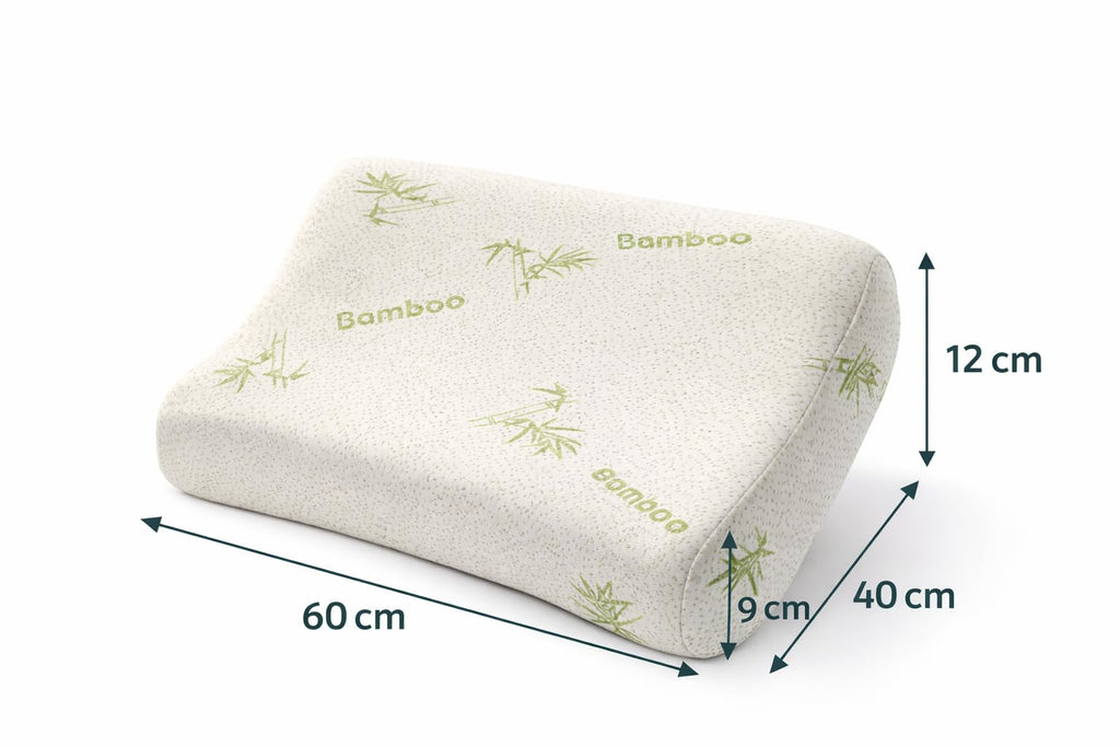 Ali Brothers Cuscino in Memory Foam | Ergonomico e Traspirante | Supporto Ottimale per Collo e Cervicale, Adatto a Tutte le Posizioni del Sonno | Fodera Ipoallergenica in Argento Naturale