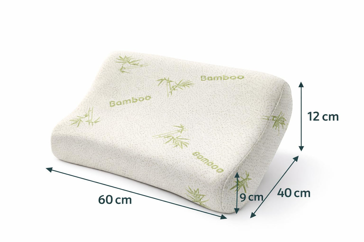 Ali Brothers Cuscino in Memory Foam | Ergonomico e Traspirante | Supporto Ottimale per Collo e Cervicale, Adatto a Tutte le Posizioni del Sonno | Fodera Ipoallergenica in Argento Naturale