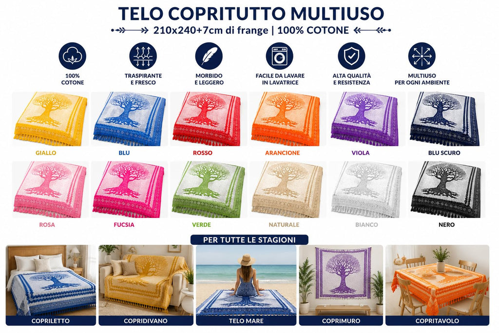 Ali Brothers Telo Mare Grande, cotone 210x230 cm+7cm frange| Telo Spiaggia antisabbia | Asciugamano Mare Fouta, frange e angoli - Pareo Donna Uomo Ragazzi | Pic Nic Beach Towel Coperta, lungo leggero
