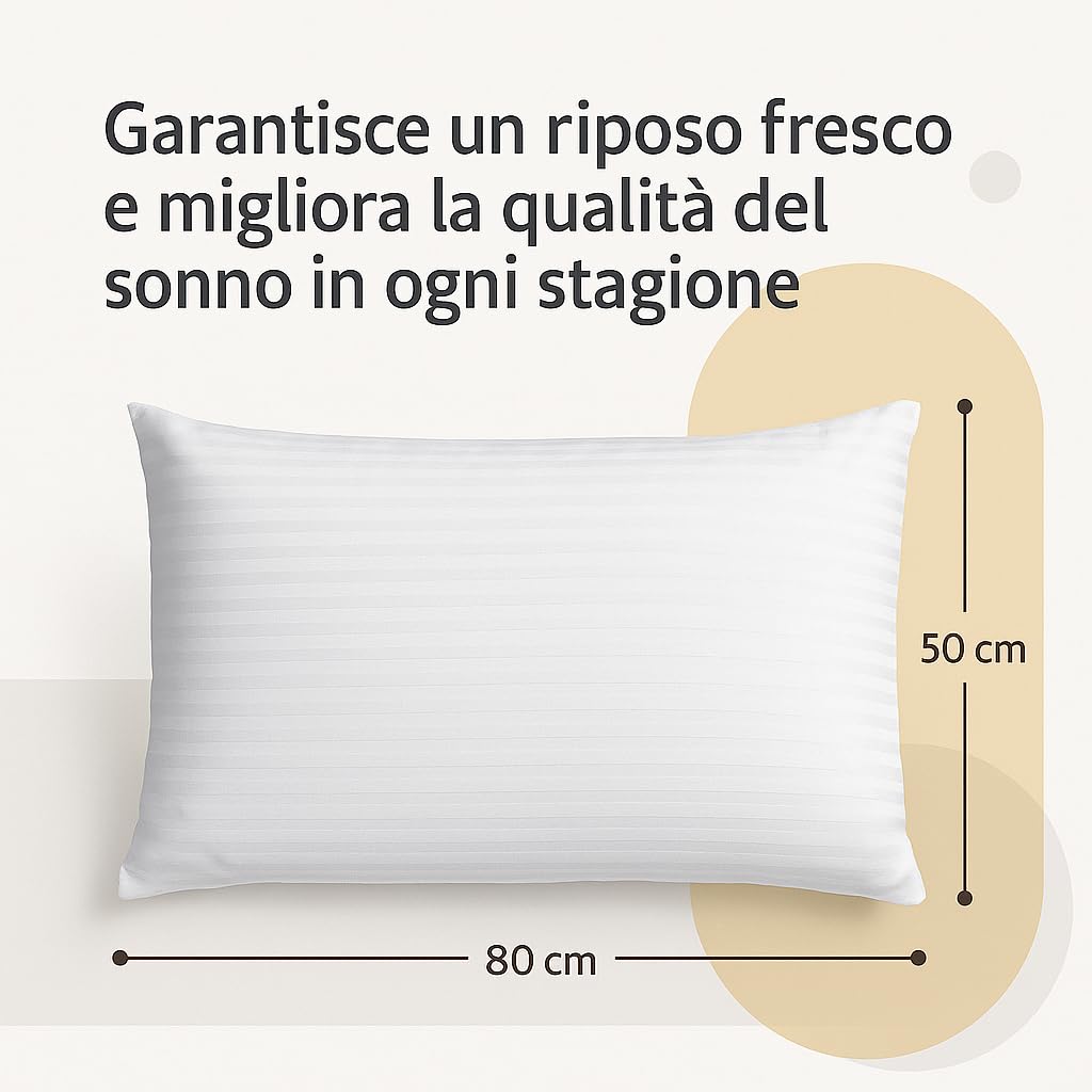 Copricuscino Letto - Federe Cuscino per Camera - Coprifedere Cuscini Letto Con Cerniera - 2 Pezzi - Dimensione 50x80- federe cuscino letto - federe antiacaro antiallergico certificate