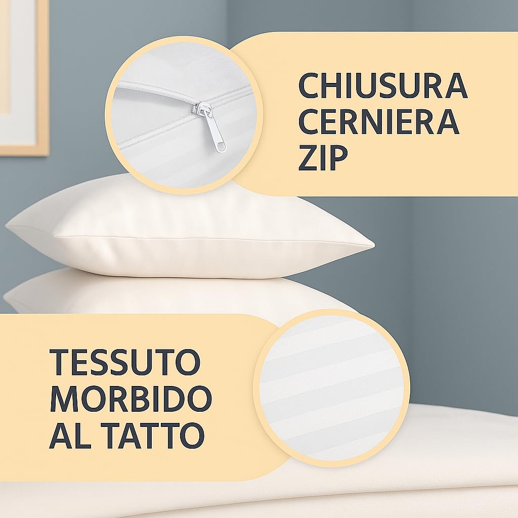 Federe Cuscino Letto 50x80 Cotone Bianco Assorbente Antisudore Antiacaro Antimuffa Copricuscini Letto Copricuscino In Cotone Federe Cuscino Certificato Oeko Tex