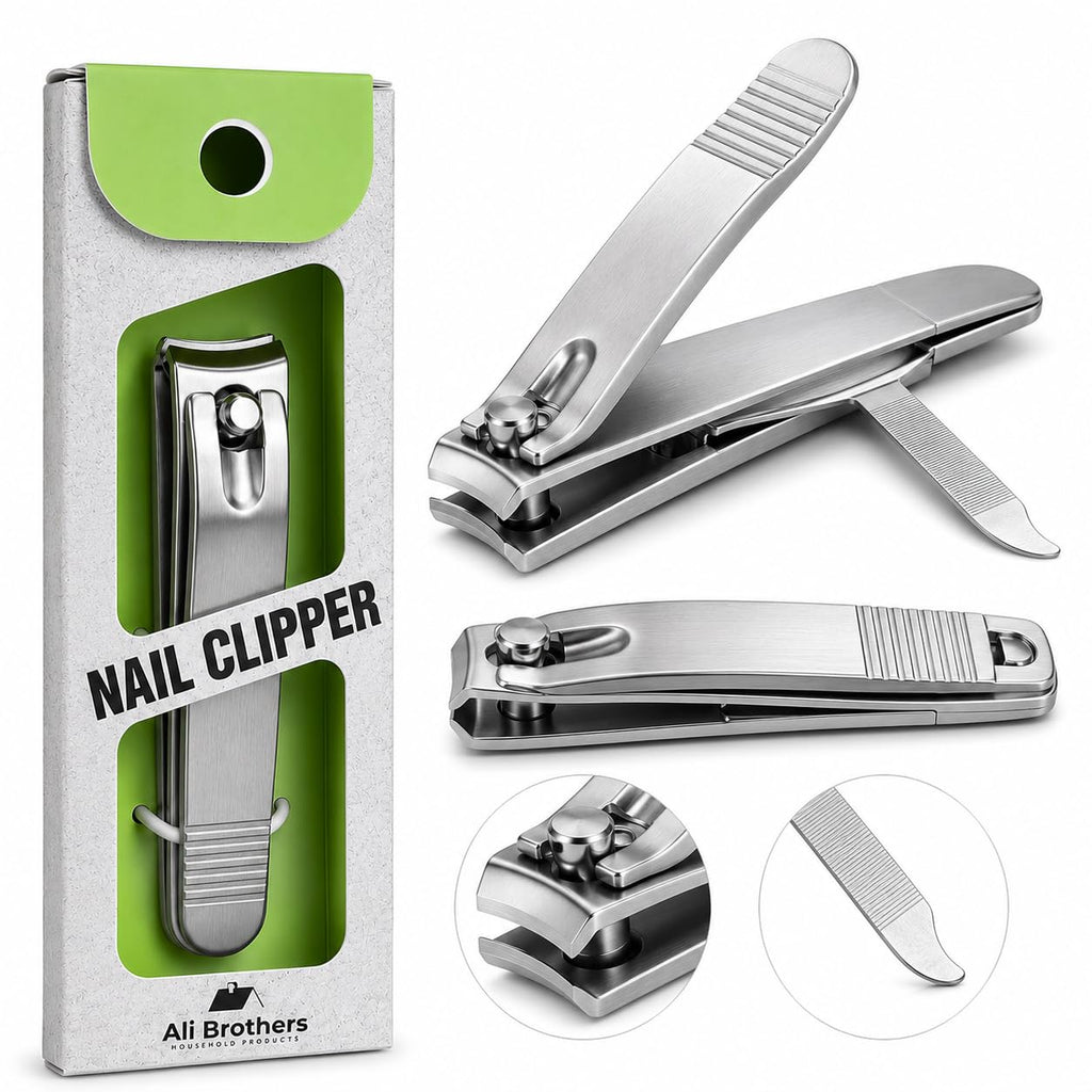 Tagliaunghie Professionale in Acciaio Inox- con lime per unghie integrate, tagliaunghia in acciaio inossidabile resistente per unghie spesse, affilato per uomini e donne