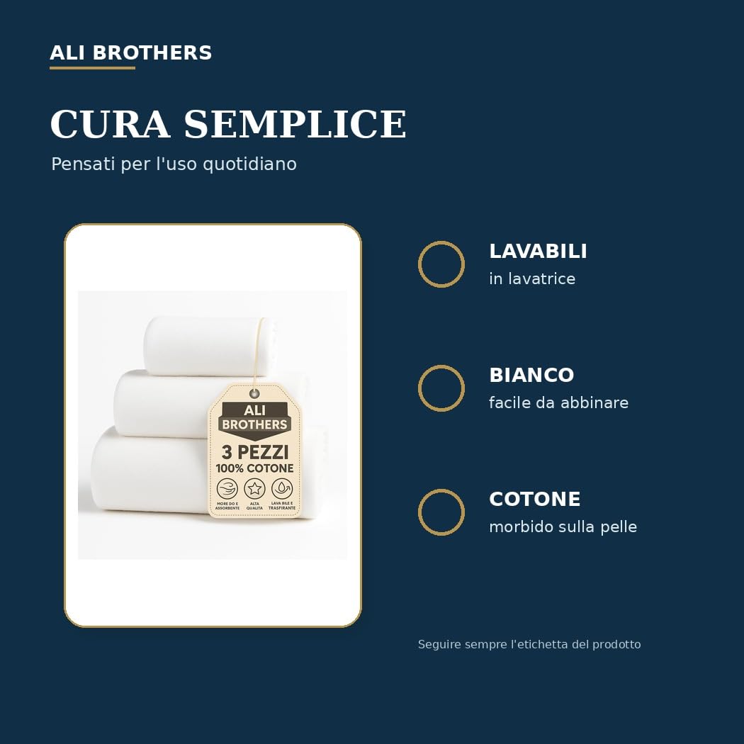 Ali Brothers Telo Doccia Grande 100x160 cm – 100% Cotone Morbido e Assorbente – Asciugamano Bagno Unisex – Lavabile, Spugna Alta Qualità, Uso Quotidiano o Spa