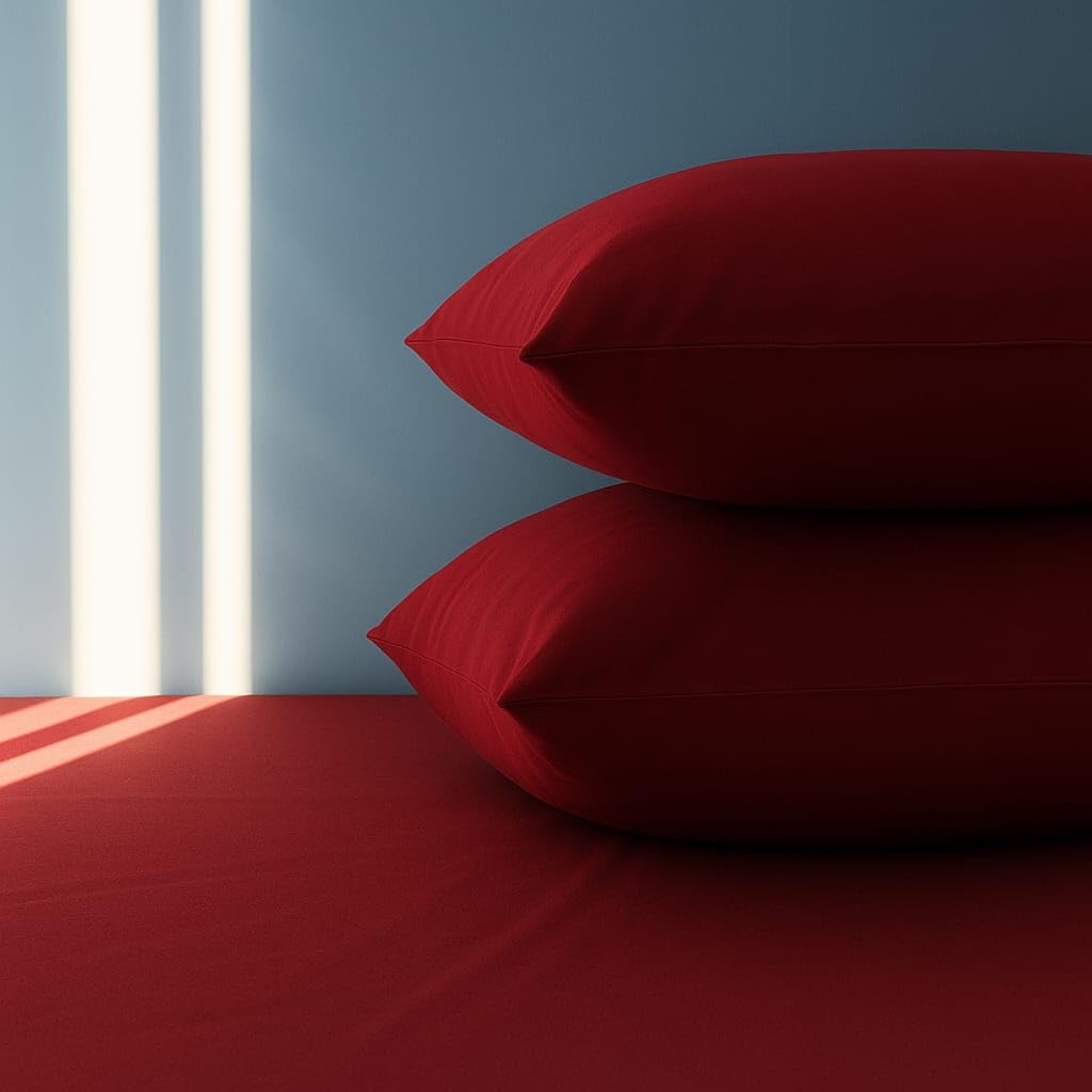 Set 2 Federe Cuscino 50x80 cm – 100% Cotone Morbido e Traspirante – Antipiega, Antiacaro, Lavabili – Naturale per Letto Singolo o Matrimoniale"