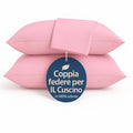 Set 2 Federe Cuscino 50x80 cm – 100% Cotone Morbido e Traspirante – Antipiega, Antiacaro, Lavabili – Naturale per Letto Singolo o Matrimoniale"