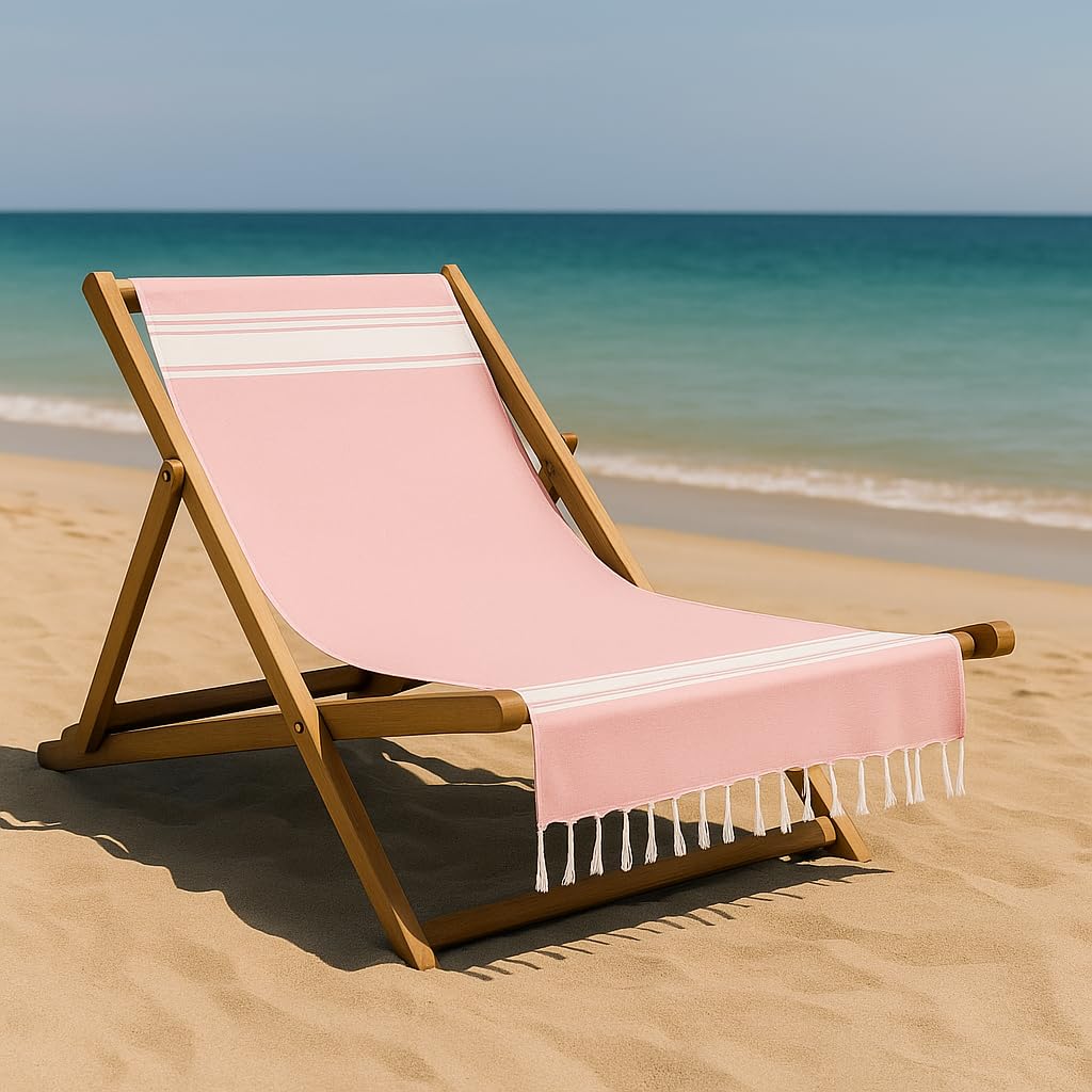 Ali Brothers Telo Mare Grande 90x170cm 100% Cotone – Asciugamano da Spiaggia con Frange – Antisabbia, Leggero, Assorbente e Compatto – Fouta per Hammam, Sauna, Viaggio, Piscina, Yoga, Campeggio,