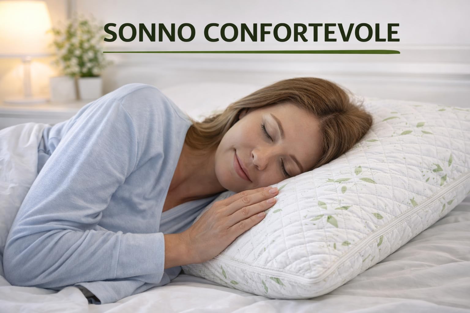 Ali Brothers Federa Cuscino Aloe Vera 50x80 cm – Set 2 Pezzi, Copricuscino Trapuntato con Zip, Traspirante, Anallergico, Morbido e Lavabile, Protezione Guanciale