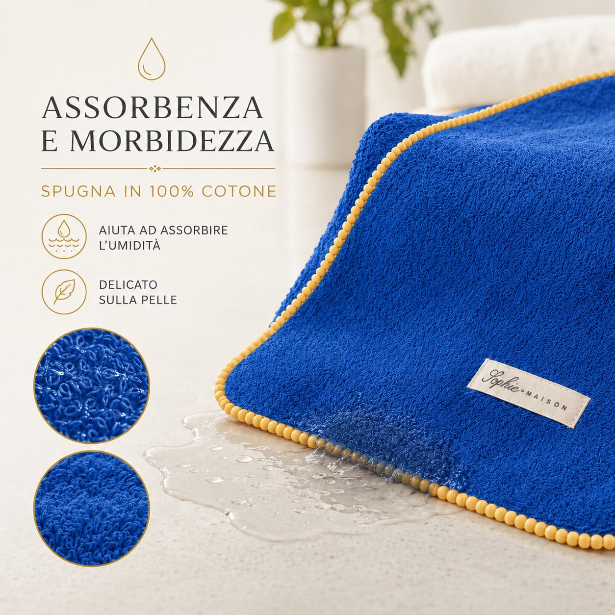 Ali Brothers Telo Mare 90x160 cm in Spugna Jacquard 100% Cotone-Morbido e assorbente, ideale per spiaggia, piscina, bagno e coprilettino da mare.