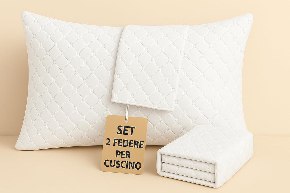 Set 2 Federe Trapuntate 50x80 con Cerniera – Copricuscino Imbottito Morbido, Protezione Guanciale, Anallergico, Lavabile-copricuscino- federa per cuscino- cuscino