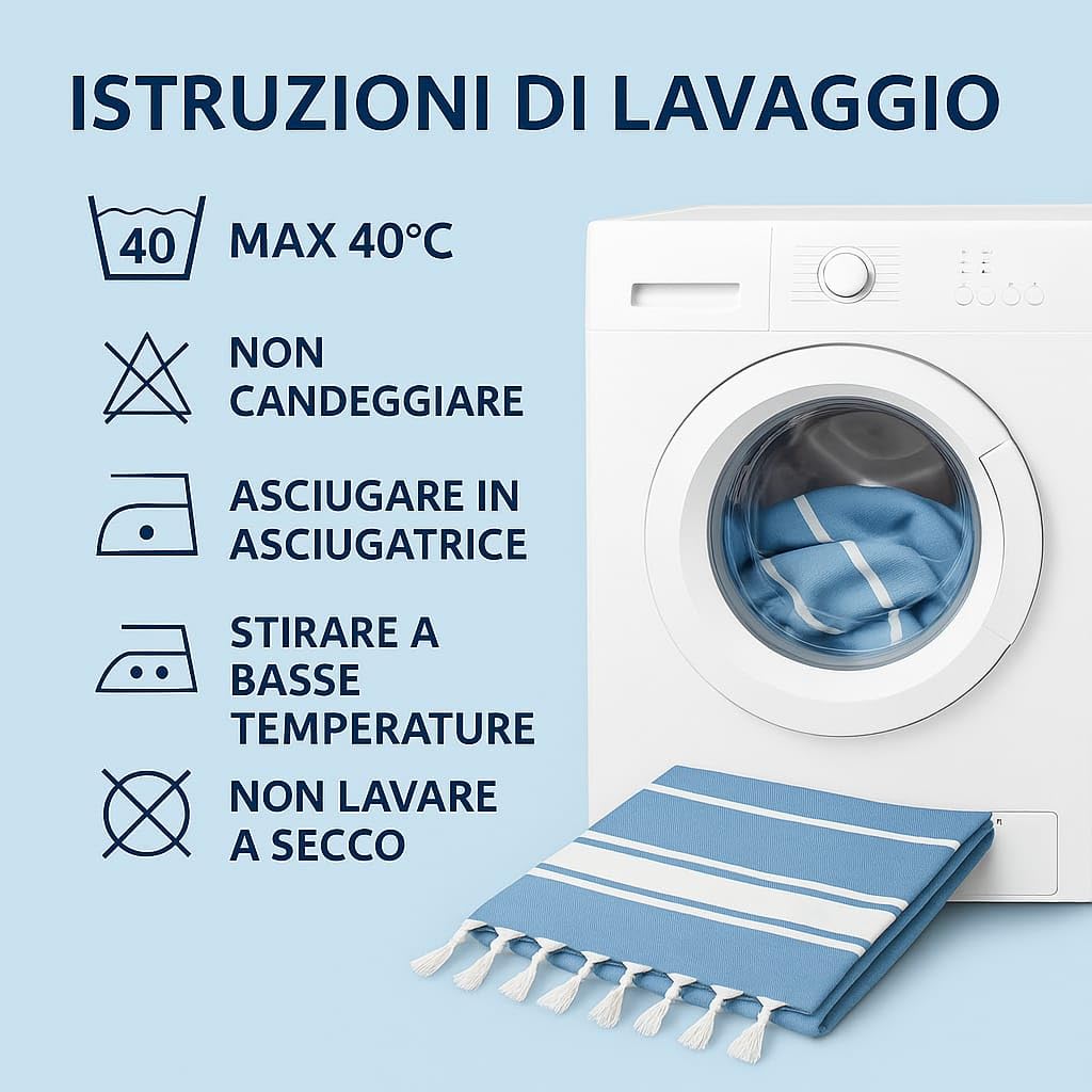 Ali Brothers Telo Mare Grande 90x170cm 100% Cotone – Asciugamano da Spiaggia con Frange – Antisabbia, Leggero, Assorbente e Compatto – Fouta per Hammam, Sauna, Viaggio, Piscina, Yoga, Campeggio,