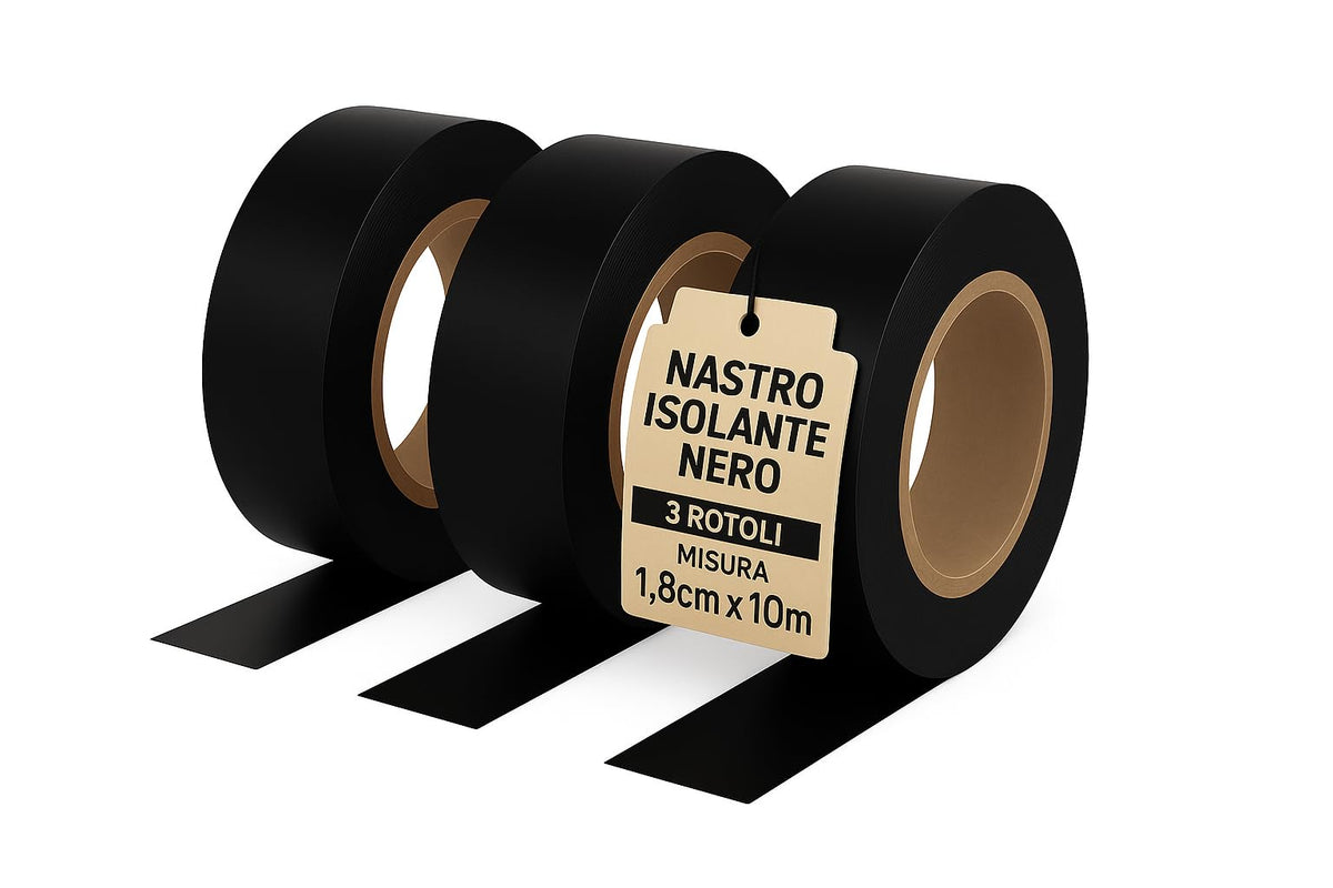 Ali Brothers Nastro isolante da 1.9 cm x 18.3 m, 3 unità, confezione da 1, nero, ottimo per attività e riparazioni domestiche di fai da te, elettriche, automobilistiche e di attrezzature