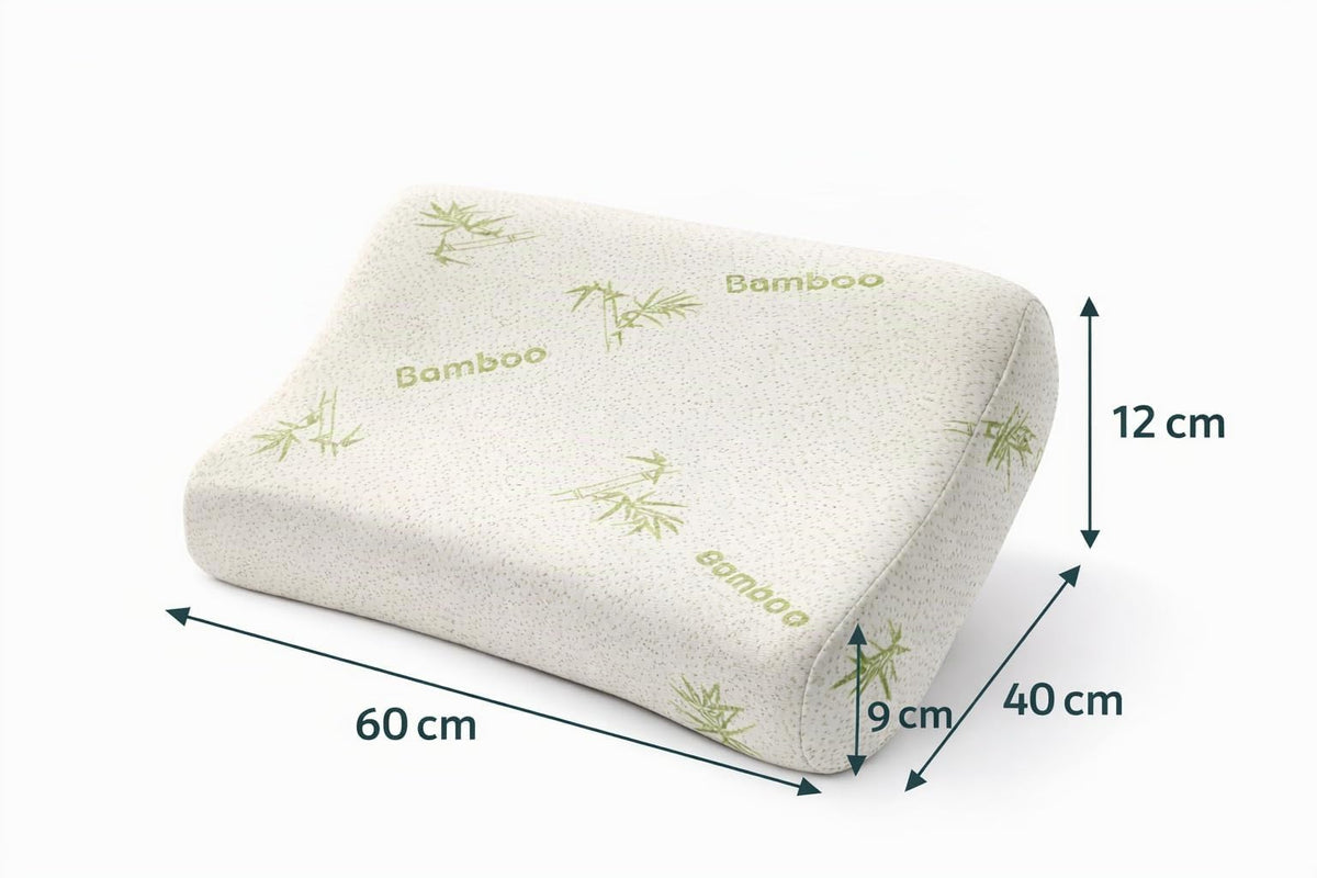 Cuscino Cervicale Memory Foam per Dormire Ortopedico Aloe Vera Guanciale a Doppia Onda Ideale per Supporto al Collo Ergonomico Traspirante Antirussamento Anallergico Federa Bamboo Lavabile