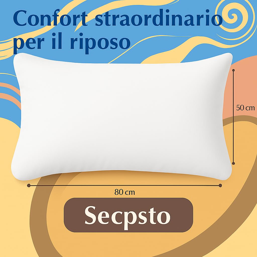 Set 2 Federe Cuscino 50x80 cm – 100% Cotone Morbido e Traspirante – Antipiega, Antiacaro, Lavabili – Naturale per Letto Singolo o Matrimoniale"