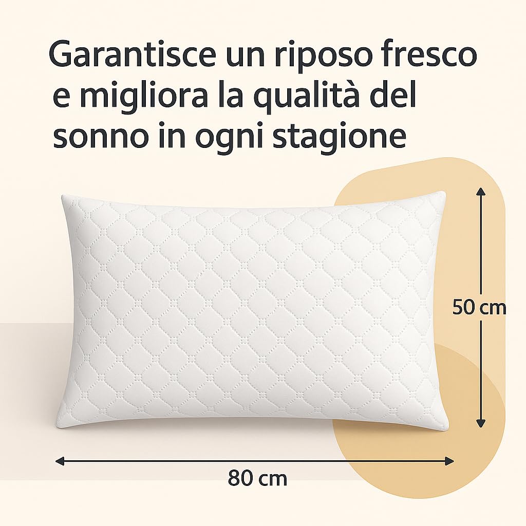 Set 2 Federe Trapuntate 50x80 con Cerniera – Copricuscino Imbottito Morbido, Protezione Guanciale, Anallergico, Lavabile-copricuscino- federa per cuscino- cuscino