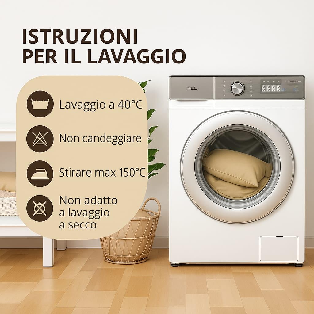 Set 2 Federe Cuscino 50x80 cm – 100% Cotone Morbido e Traspirante – Antipiega, Antiacaro, Lavabili – Naturale per Letto Singolo o Matrimoniale"