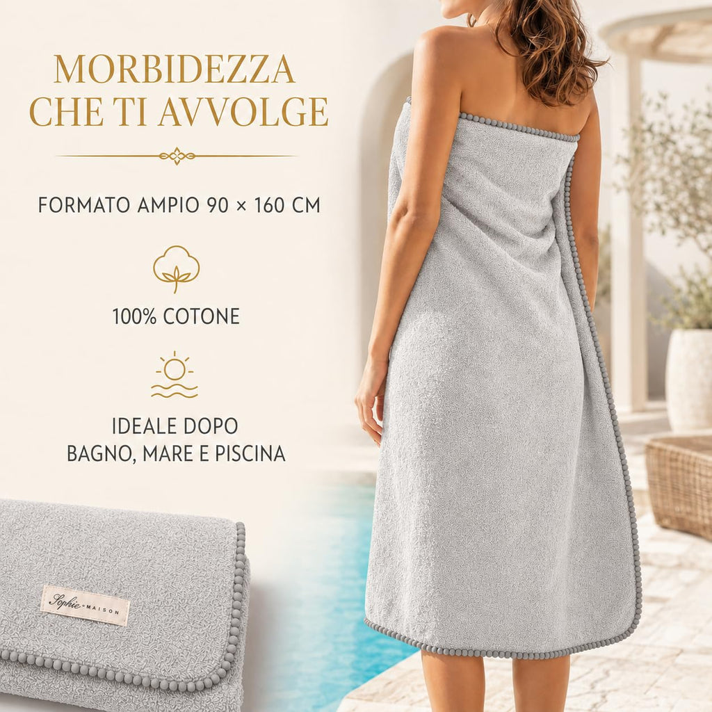 Ali Brothers Telo Mare 90x160 cm in Spugna Jacquard 100% Cotone-Morbido e assorbente, ideale per spiaggia, piscina, bagno e coprilettino da mare.