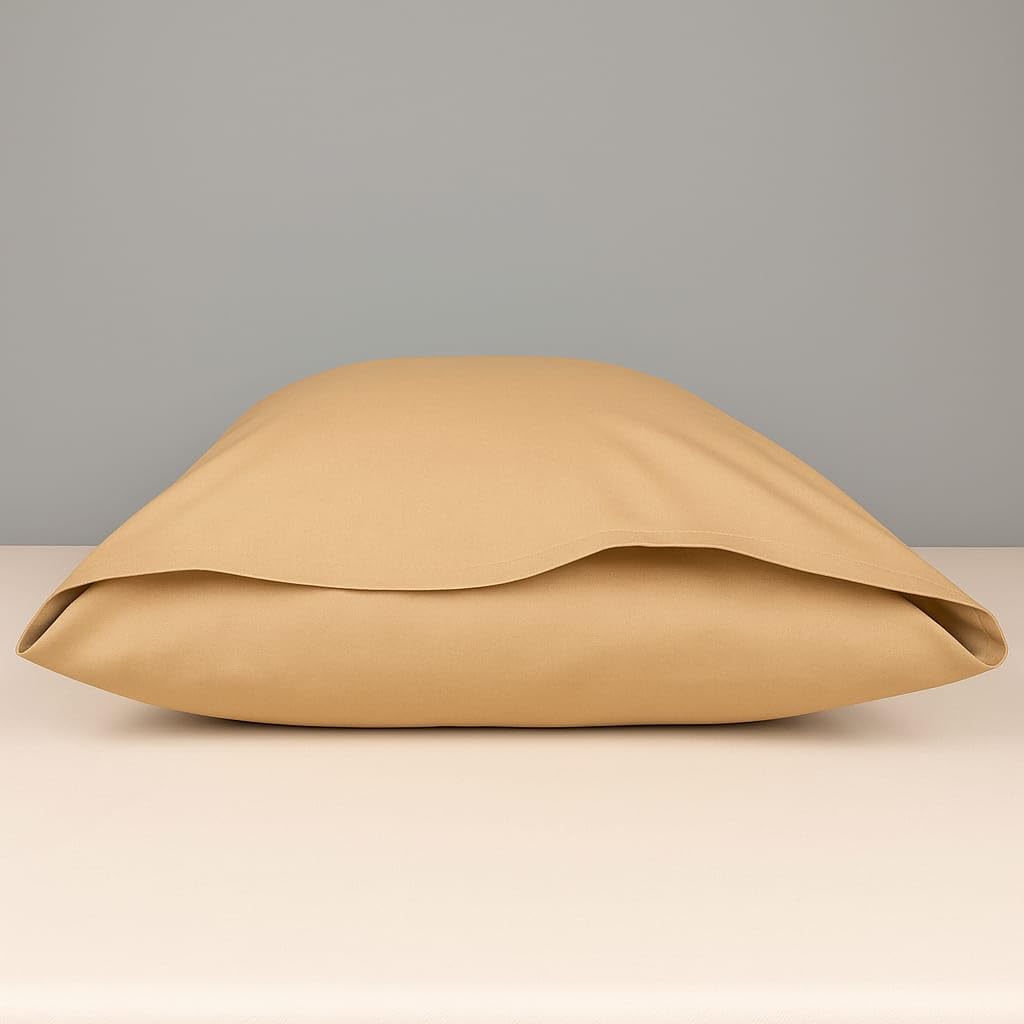 Set 2 Federe Cuscino 50x80 cm – 100% Cotone Morbido e Traspirante – Antipiega, Antiacaro, Lavabili – Naturale per Letto Singolo o Matrimoniale"