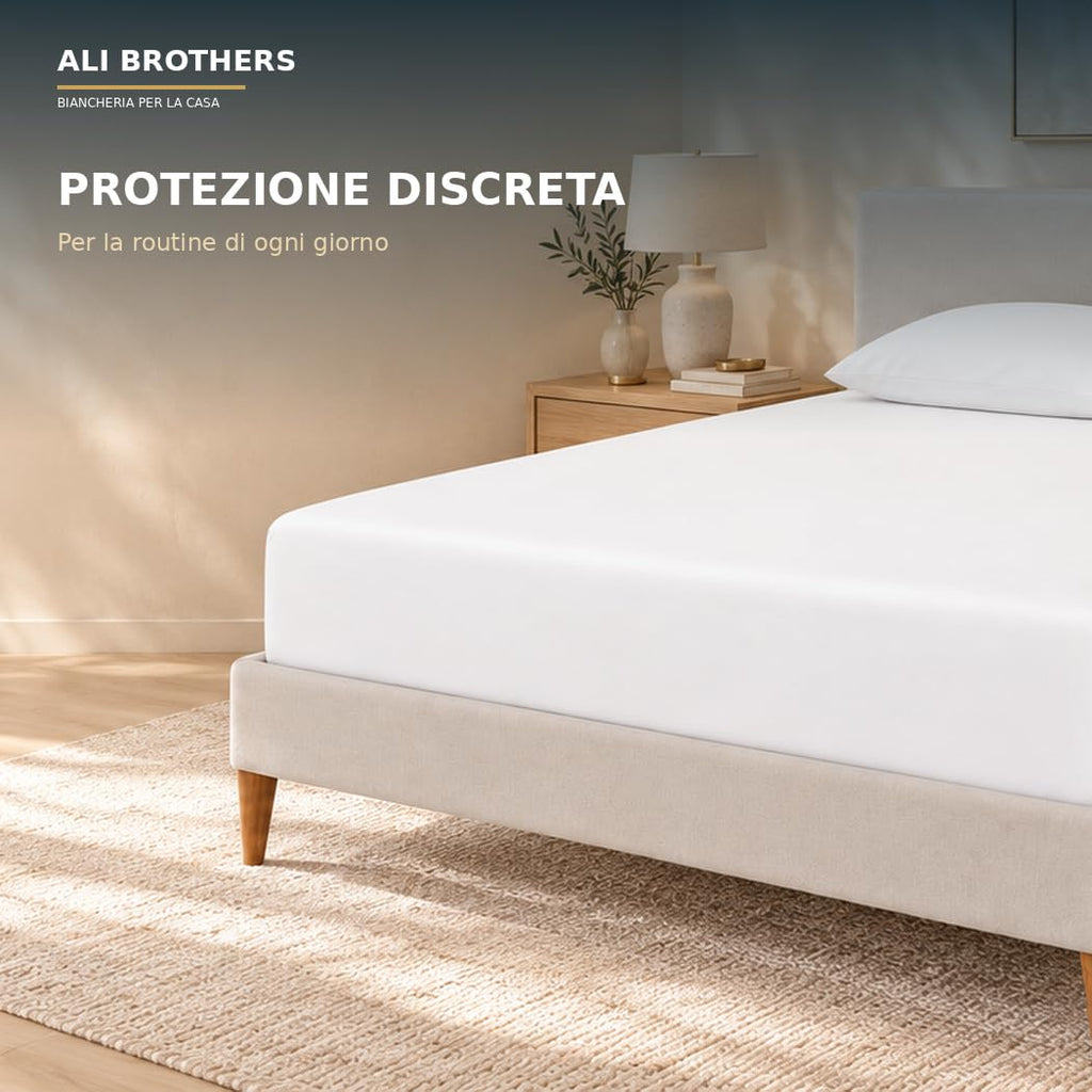 Coprimaterasso Impermeabile – Protezione Per Materasso-Traspirante, Antiacaro – Protezione Letto Lavabile, Top in Spugna Morbida, Vestibilità con Angoli Elasticizzati