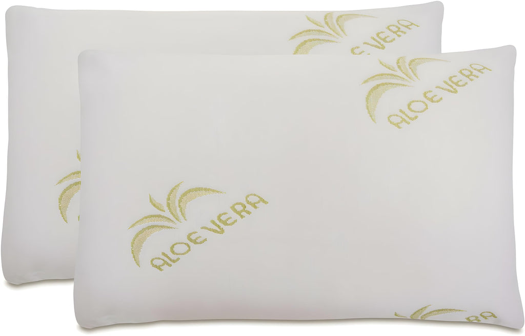 Ali Brothers Cuscino Memory Foam Aloe Vera – Ortopedico, Antiacaro, Ergonomico – Federa Traspirante Lavabile – Supporto Collo e Cervicale per Dormire,Ideale per Dolore al Collo,H 13CM,H15CM