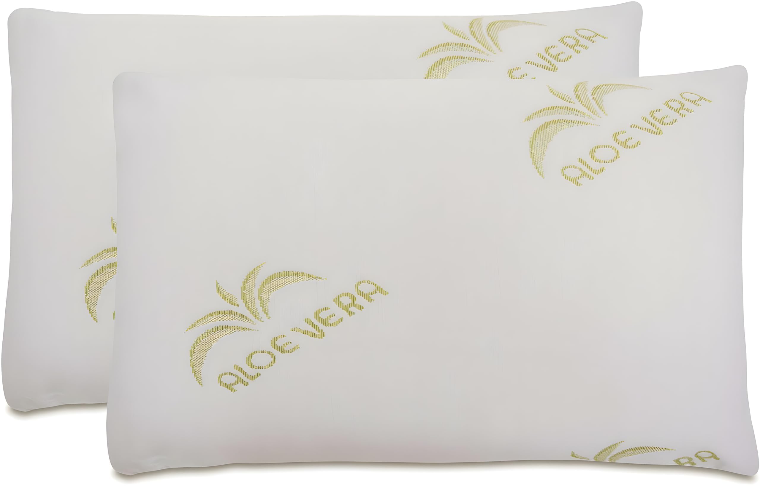 Ali Brothers Cuscino Memory Foam Aloe Vera – Ortopedico, Antiacaro, Ergonomico – Federa Traspirante Lavabile – Supporto Collo e Cervicale per Dormire,Ideale per Dolore al Collo,H 13CM,H15CM