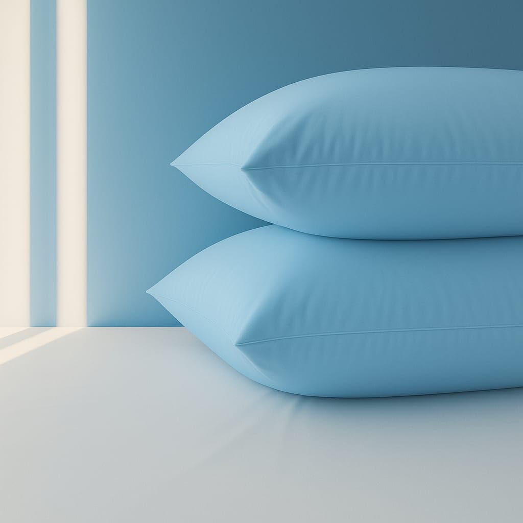 Set 2 Federe Cuscino 50x80 cm – 100% Cotone Morbido e Traspirante – Antipiega, Antiacaro, Lavabili – Naturale per Letto Singolo o Matrimoniale"