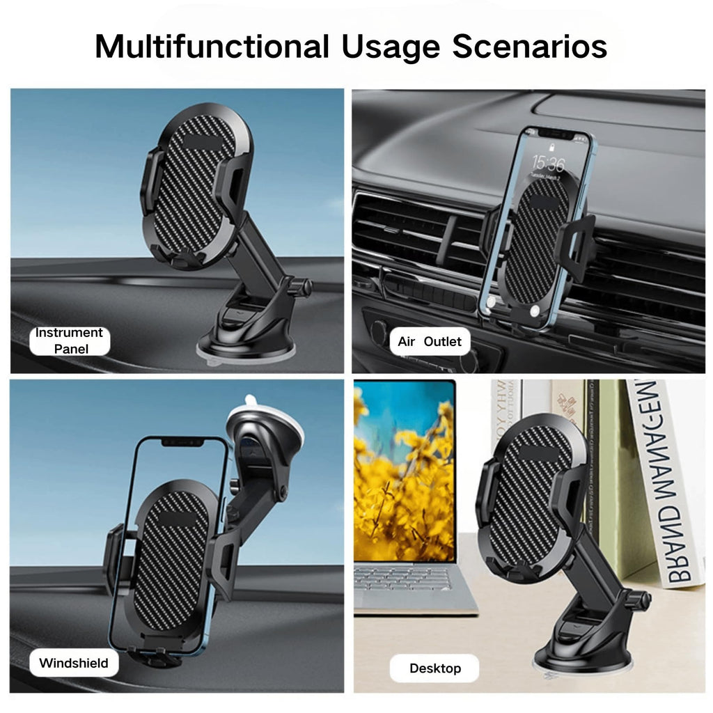 Porta Cellulare Auto Universale Cruscotto Parabrezza Bocchette, Accessori Auto 2025, Supporto Telefono Auto Rotazione 360 Gradi Porta Telefono Auto Regolabile con Ventosa per Telefono Forte Tenuta